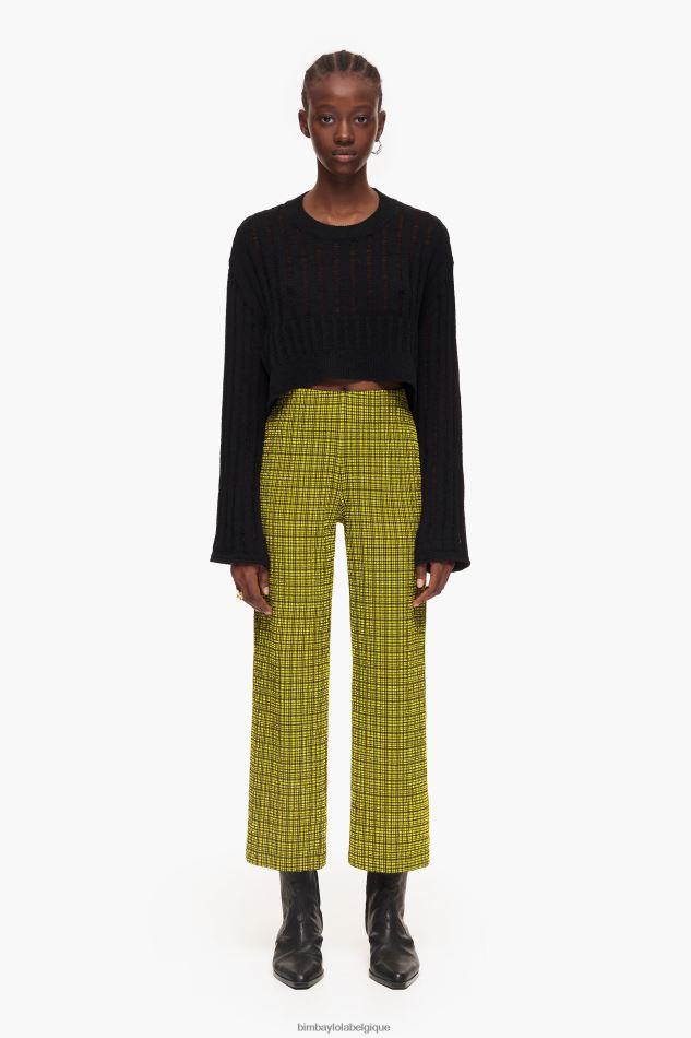 vêtements Bimba Y Lola pantalon vichy jaune HV4486435