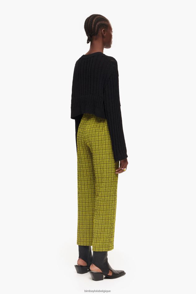 vêtements Bimba Y Lola pantalon vichy jaune HV4486435