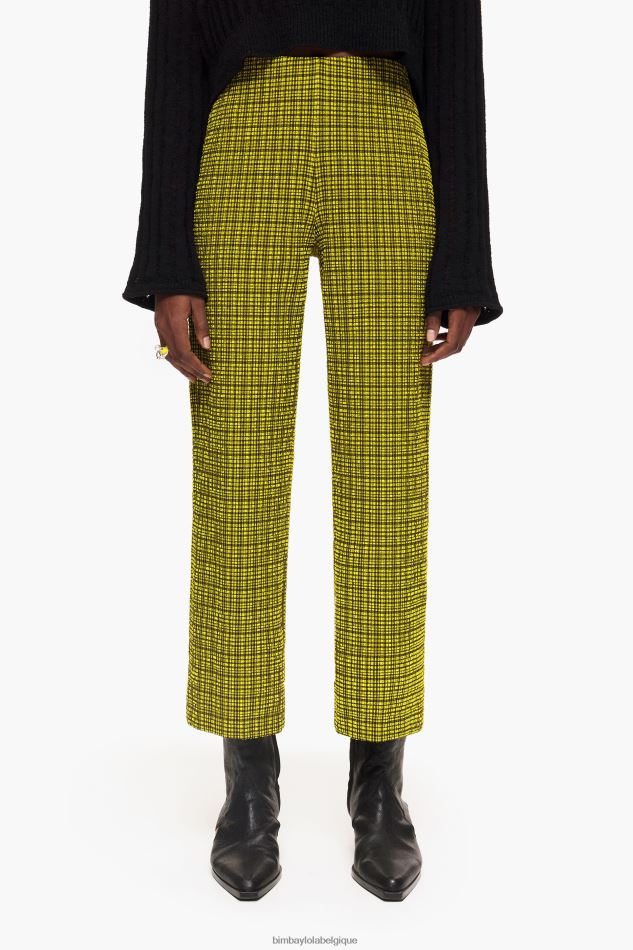 vêtements Bimba Y Lola pantalon vichy jaune HV4486435