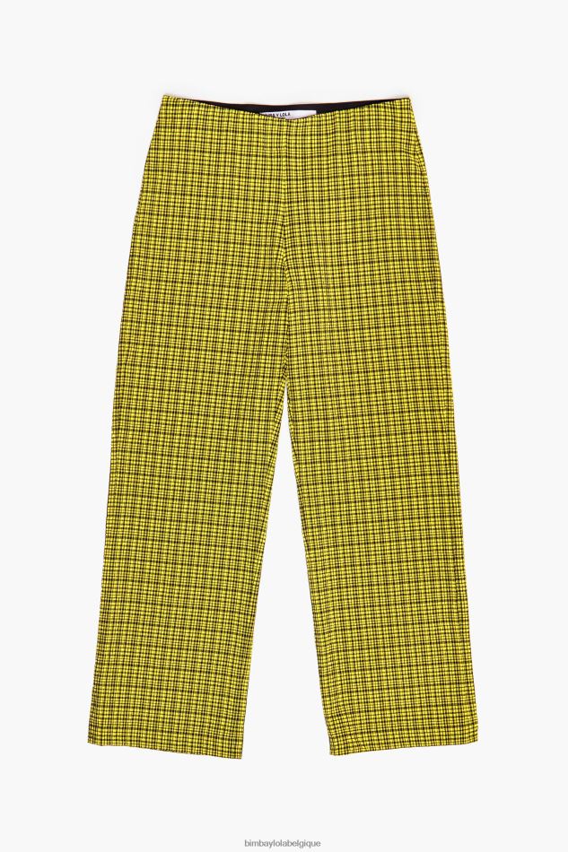 vêtements Bimba Y Lola pantalon vichy jaune HV4486435