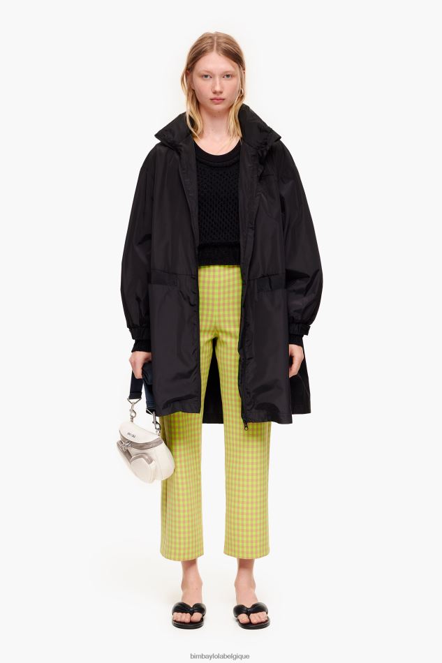 vêtements Bimba Y Lola pantalon vichy stretch citron vert et marron HV4486436