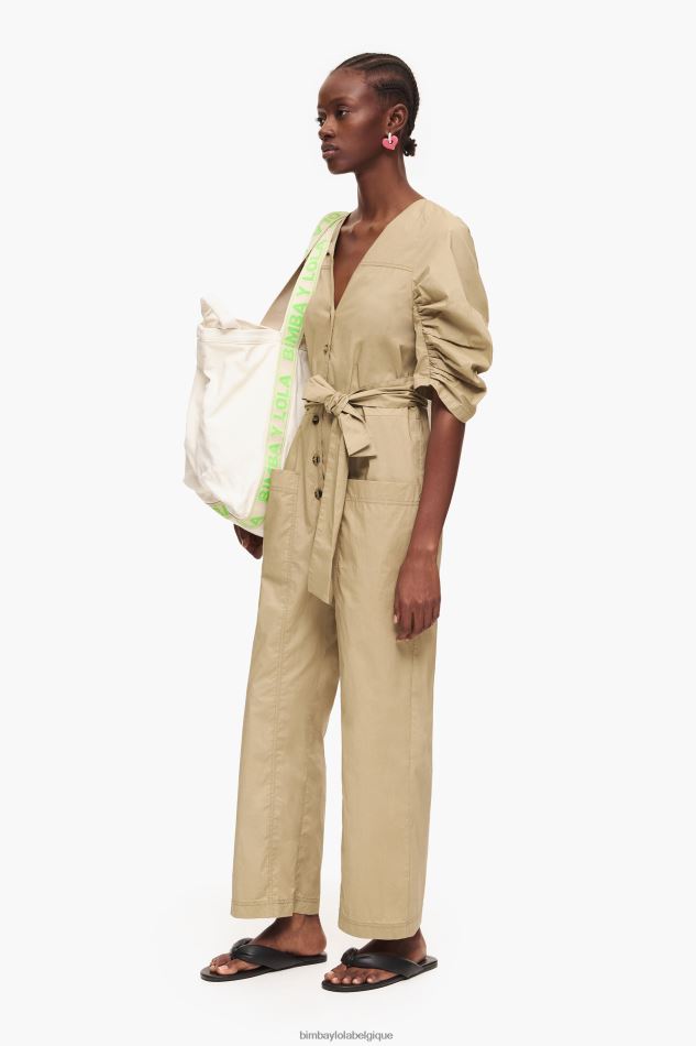 vêtements Bimba Y Lola combinaison en popeline kaki HV4486188