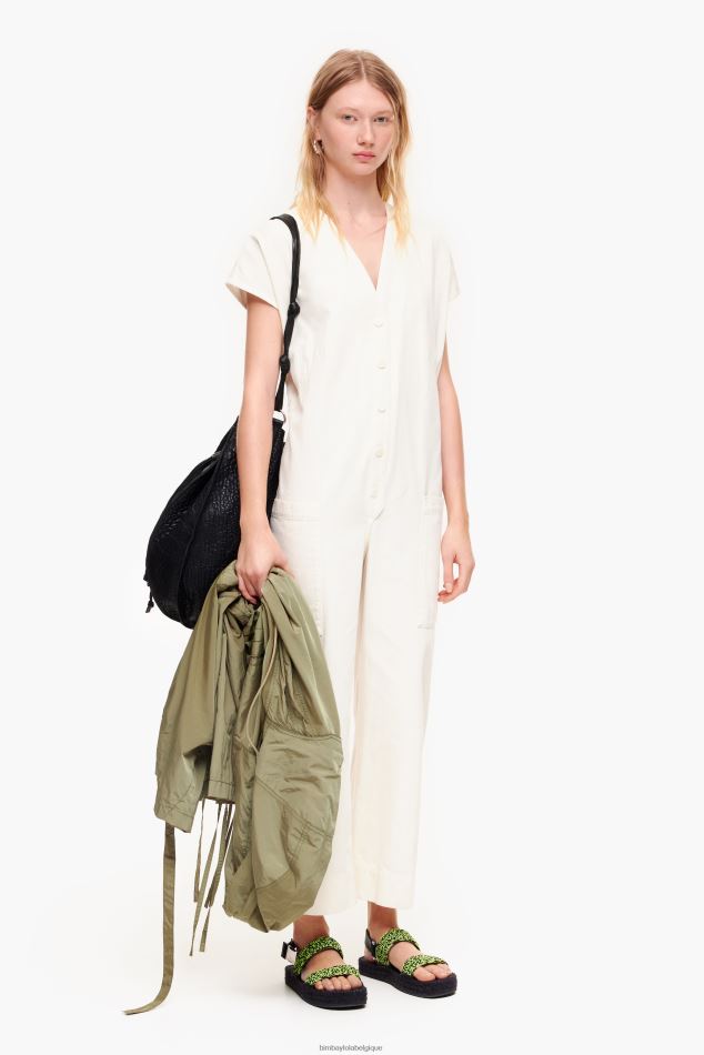 vêtements Bimba Y Lola combinaison longue en jean Ivoire HV4486194