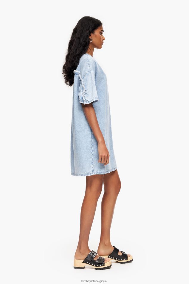 vêtements Bimba Y Lola mini-robe en jean bleu HV4486225