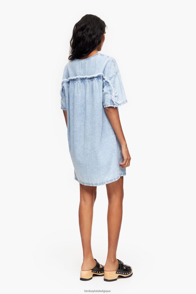 vêtements Bimba Y Lola mini-robe en jean bleu HV4486225