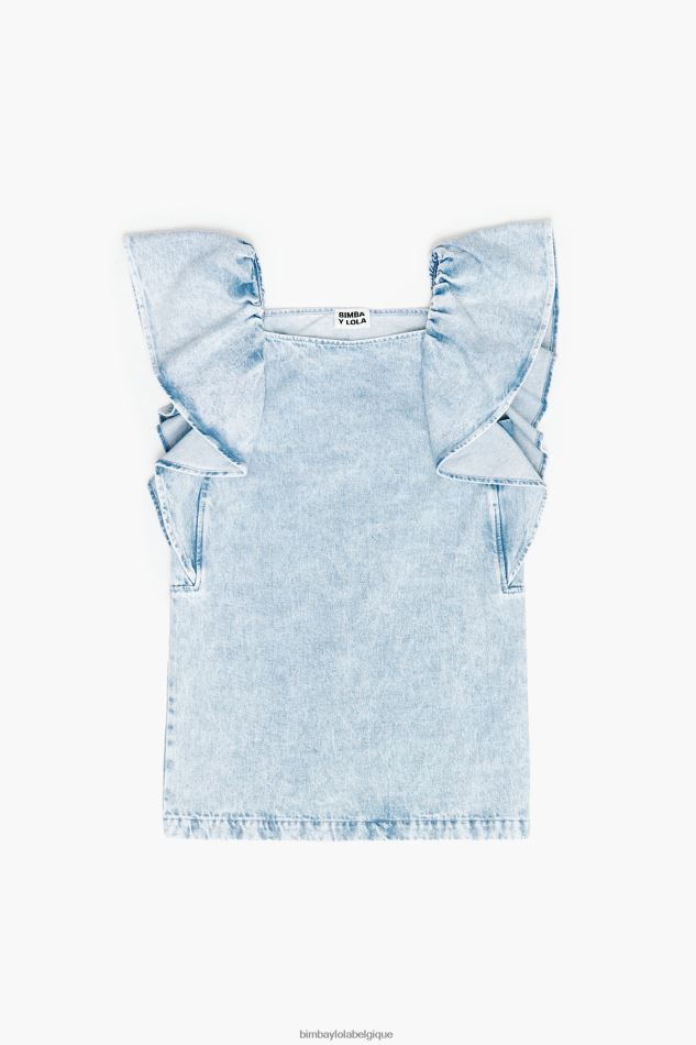 vêtements Bimba Y Lola mini-robe en jean clair bleu HV4486213