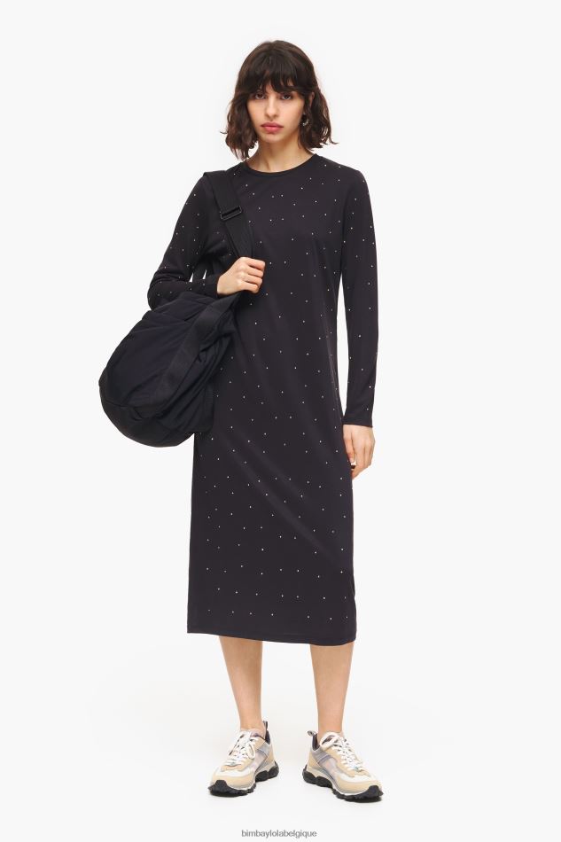 vêtements Bimba Y Lola robe anthracite à paillettes écoulement HV4486216