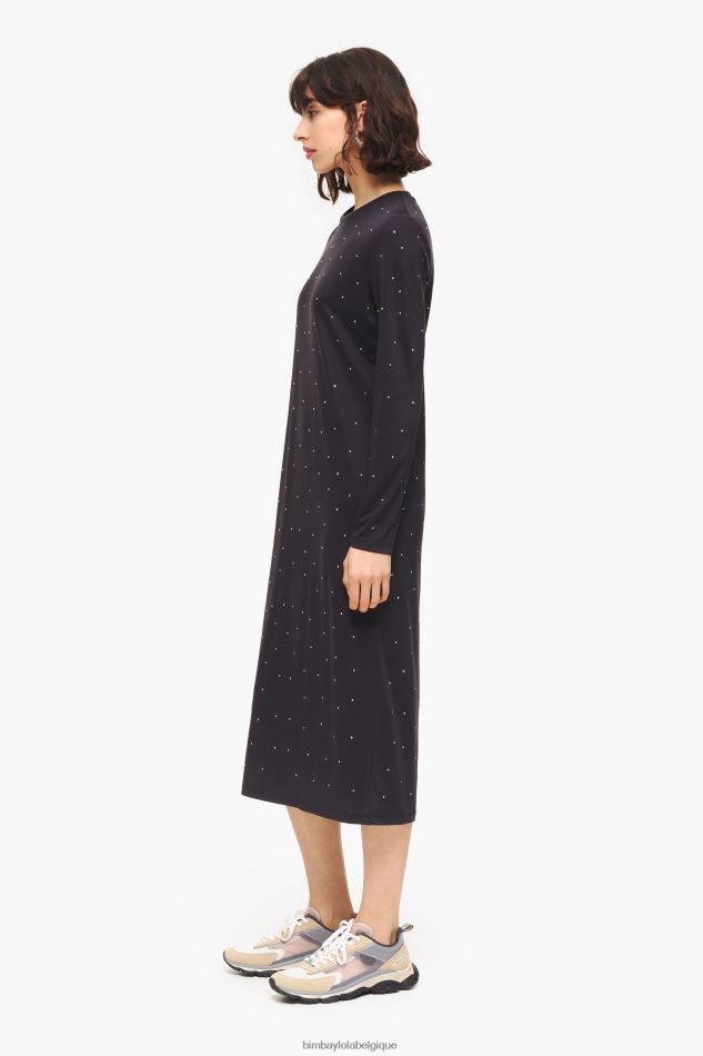 vêtements Bimba Y Lola robe anthracite à paillettes écoulement HV4486216