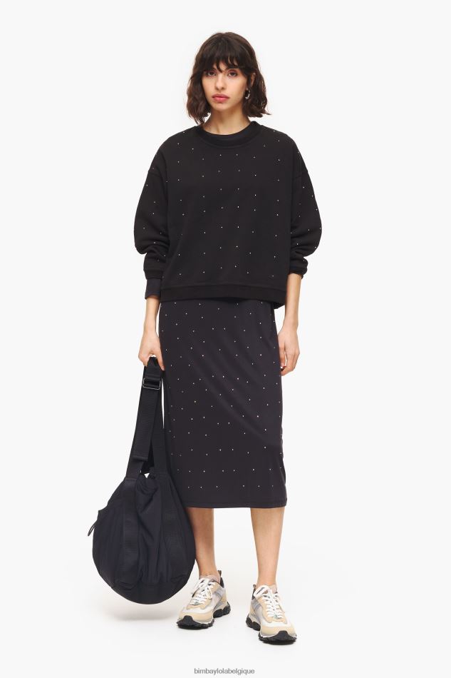 vêtements Bimba Y Lola robe anthracite à paillettes écoulement HV4486216