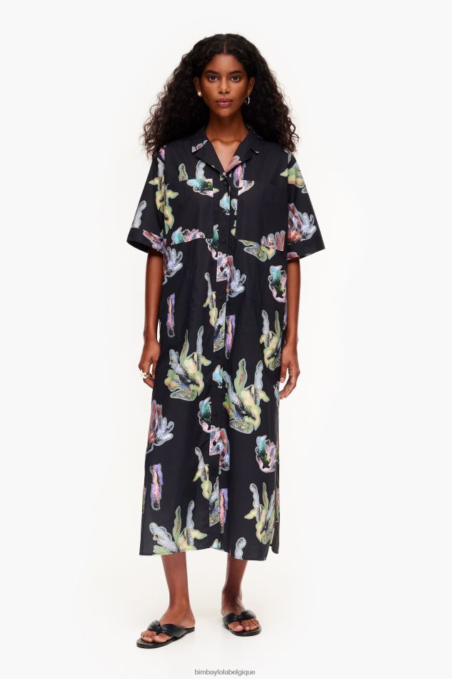 vêtements Bimba Y Lola robe-chemise à imprimé corail gris HV4486182