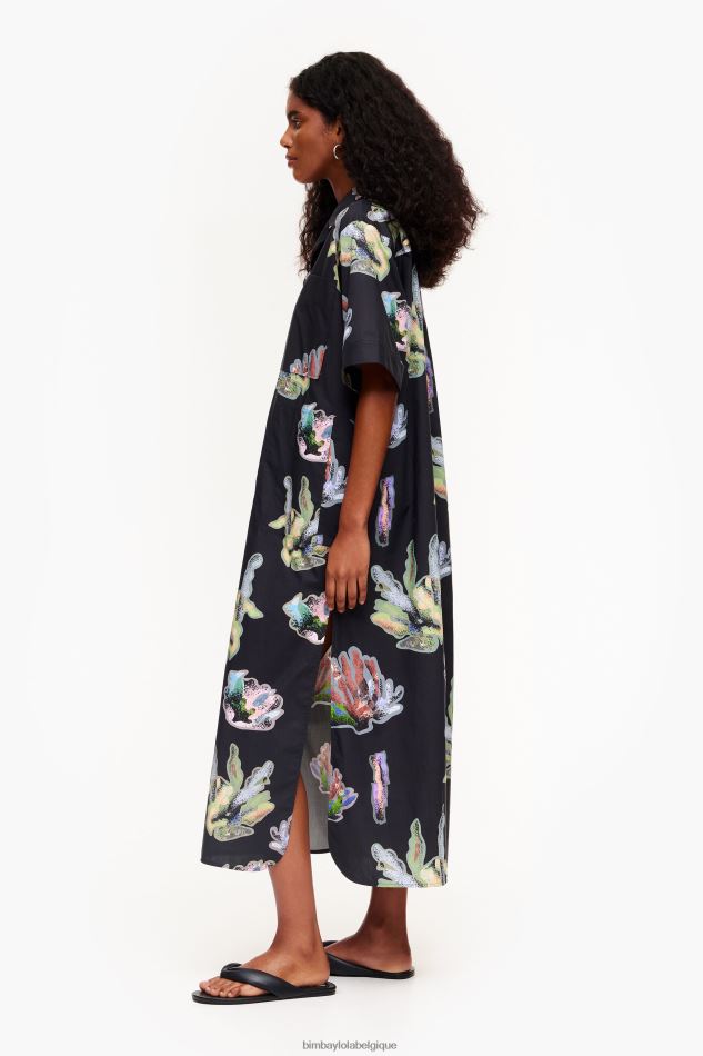 vêtements Bimba Y Lola robe-chemise à imprimé corail gris HV4486182