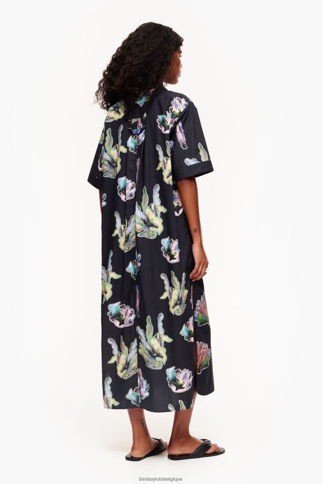 vêtements Bimba Y Lola robe-chemise à imprimé corail gris HV4486182