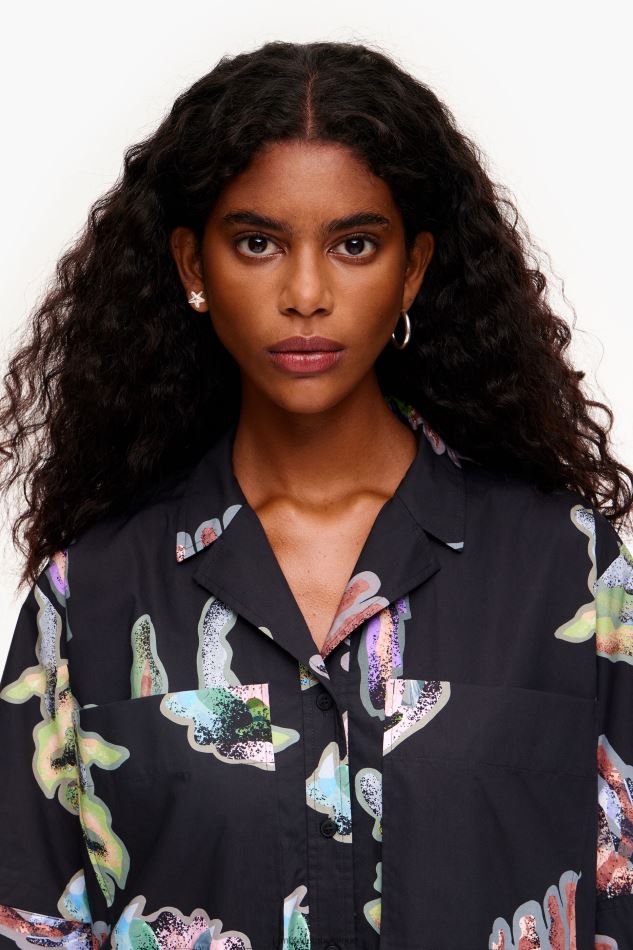 vêtements Bimba Y Lola robe-chemise à imprimé corail gris HV4486182