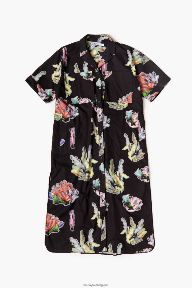 vêtements Bimba Y Lola robe-chemise à imprimé corail gris HV4486182