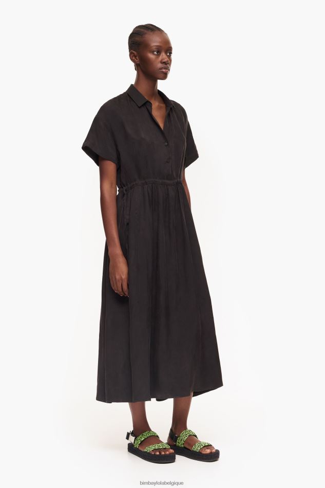 vêtements Bimba Y Lola robe chemise mi-longue noir HV4486211