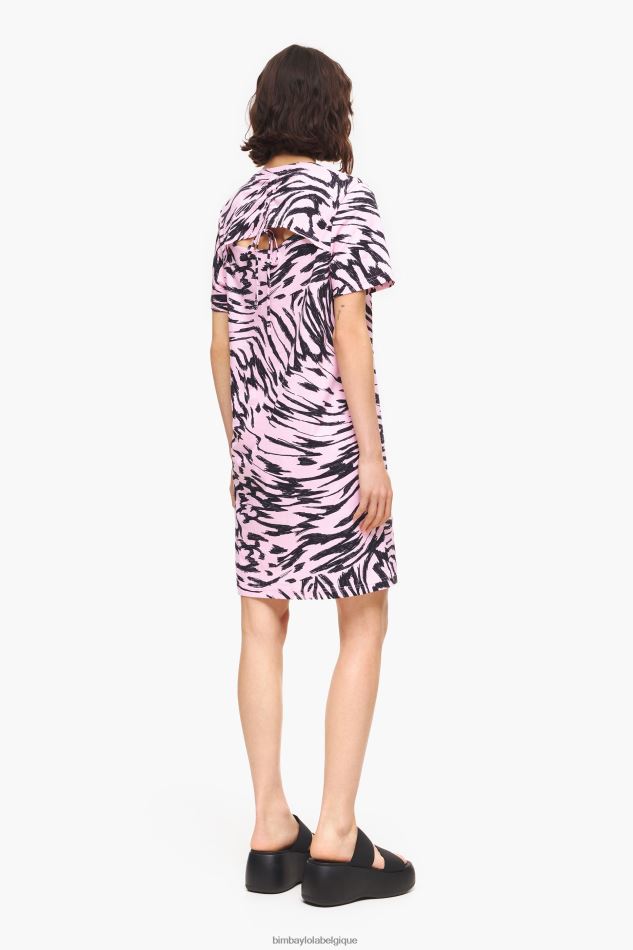 vêtements Bimba Y Lola robe courte aile de papillon bicolore rose HV4486219