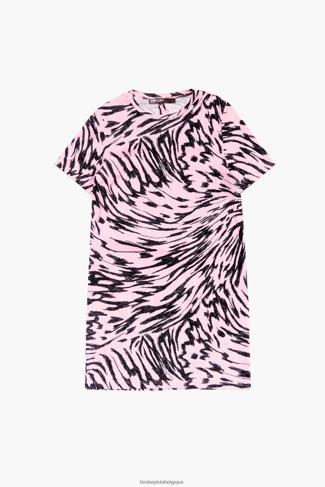 vêtements Bimba Y Lola robe courte aile de papillon bicolore rose HV4486219