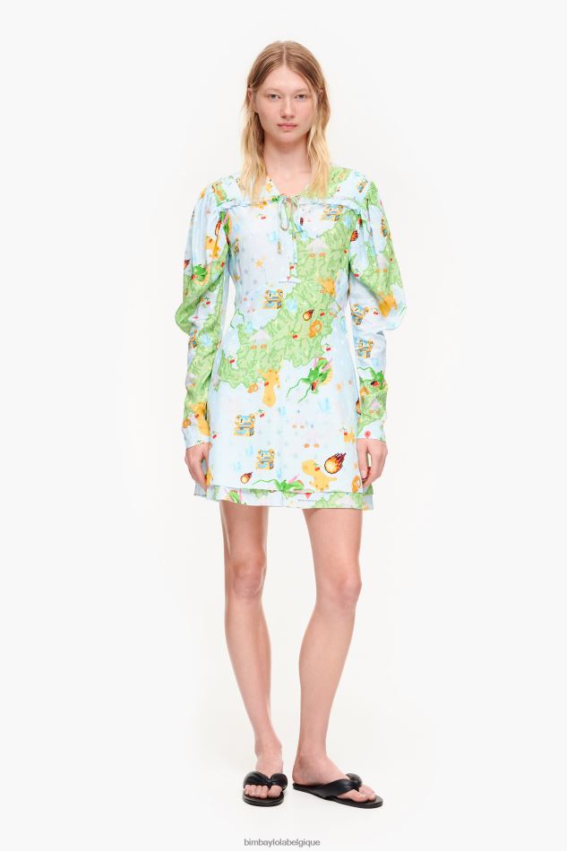 vêtements Bimba Y Lola robe courte en jacquard à imprimé vigo game fluide HV4486198