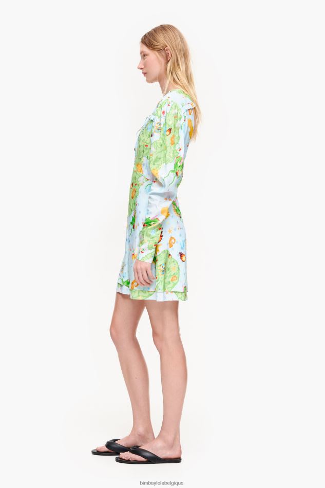 vêtements Bimba Y Lola robe courte en jacquard à imprimé vigo game fluide HV4486198