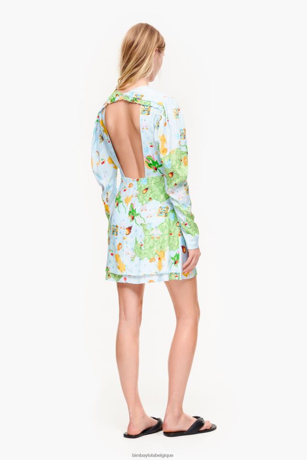 vêtements Bimba Y Lola robe courte en jacquard à imprimé vigo game fluide HV4486198