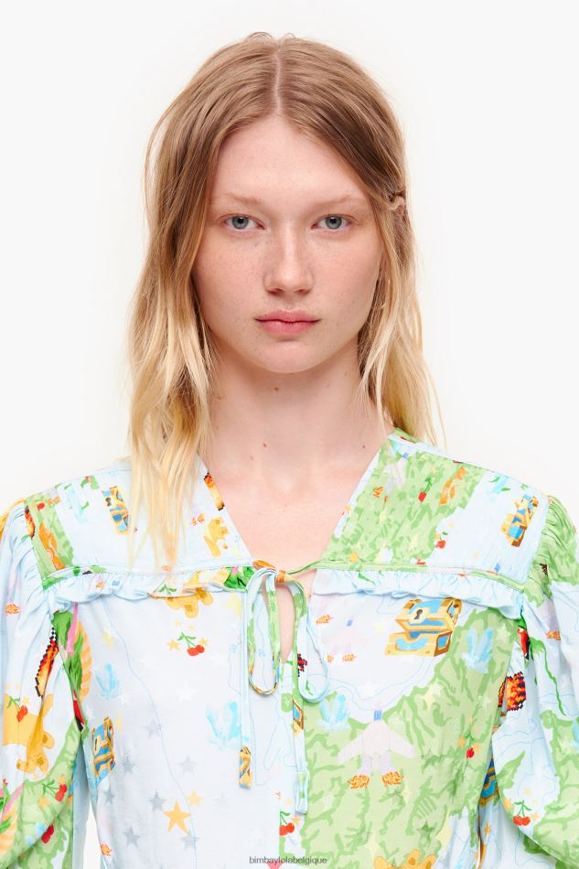 vêtements Bimba Y Lola robe courte en jacquard à imprimé vigo game fluide HV4486198