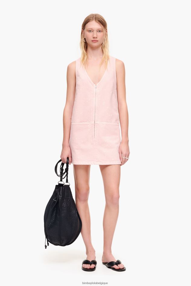 vêtements Bimba Y Lola robe courte en jean léger rose HV4486192