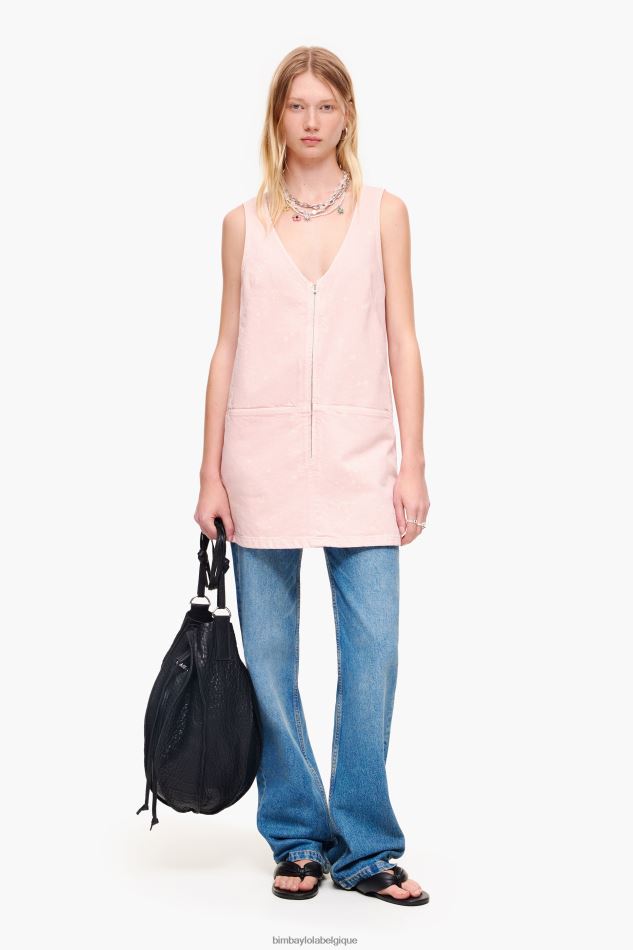 vêtements Bimba Y Lola robe courte en jean léger rose HV4486192