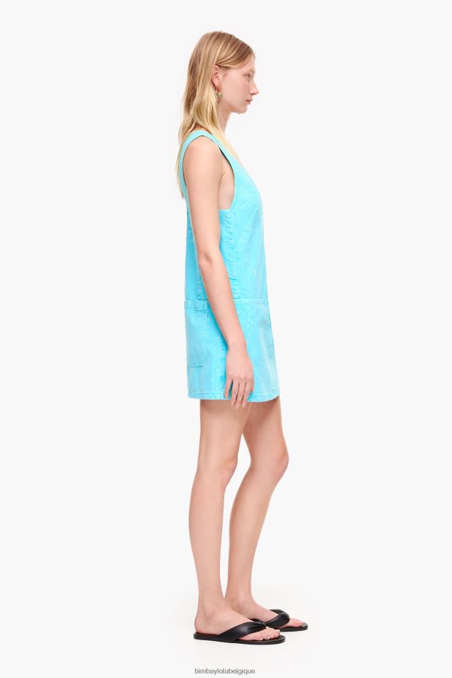 vêtements Bimba Y Lola robe courte en jean turquoise HV4486193