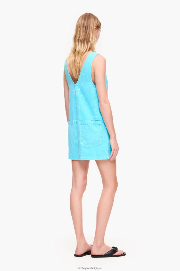 vêtements Bimba Y Lola robe courte en jean turquoise HV4486193
