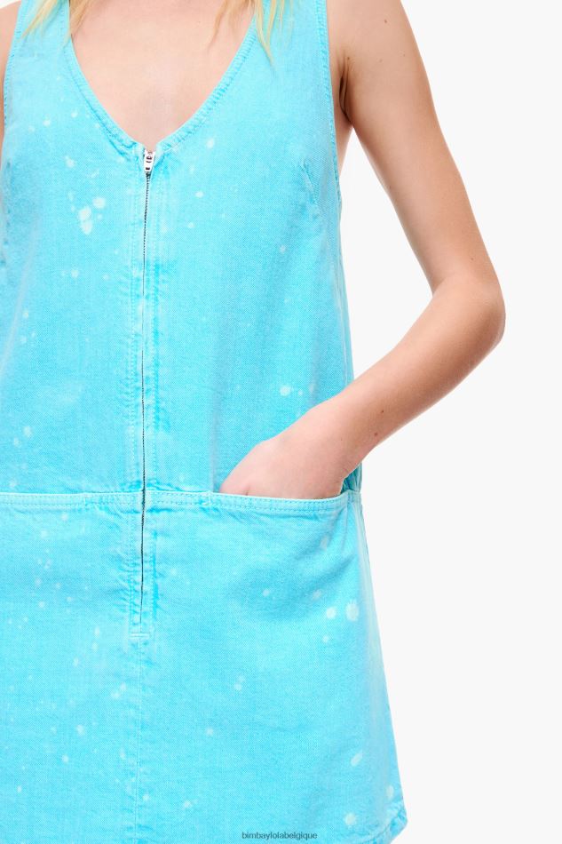 vêtements Bimba Y Lola robe courte en jean turquoise HV4486193