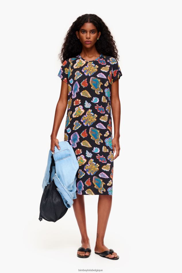 vêtements Bimba Y Lola robe de mer courte poisson noir HV4486173