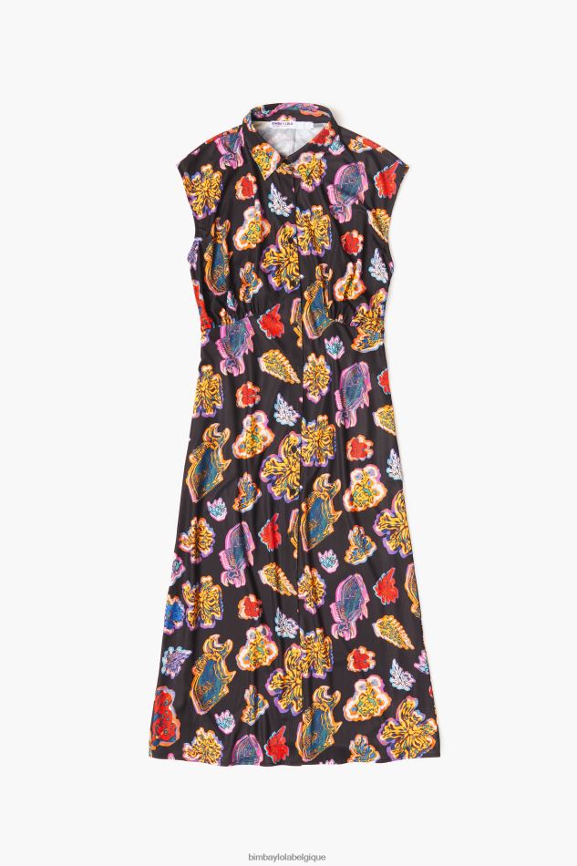 vêtements Bimba Y Lola robe de mer longue poisson noir HV4486176