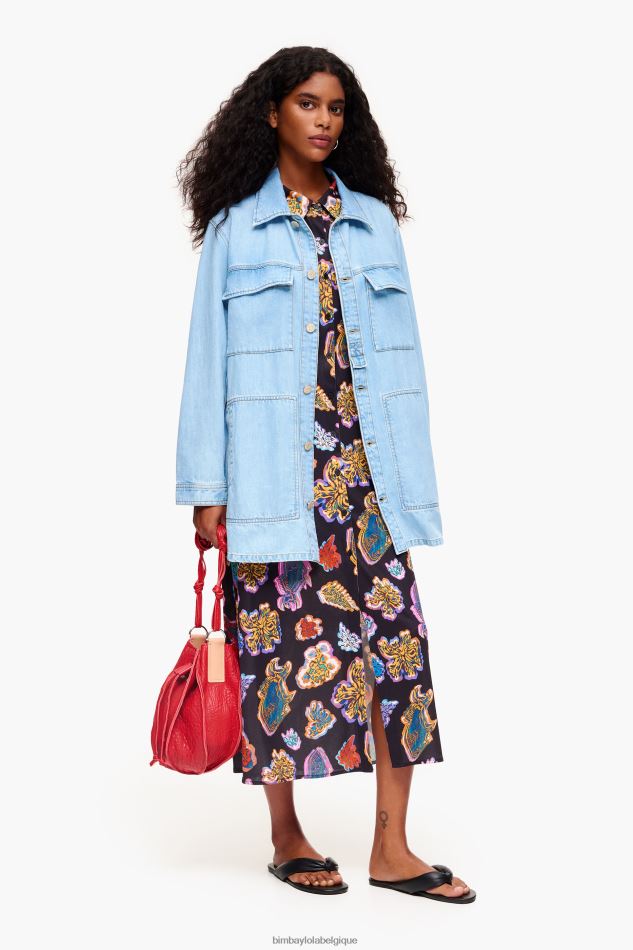 vêtements Bimba Y Lola robe de mer longue poisson noir HV4486176