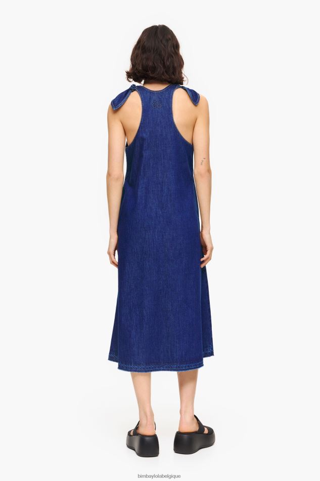 vêtements Bimba Y Lola robe en jean foncé a-ligne bleu HV4486202