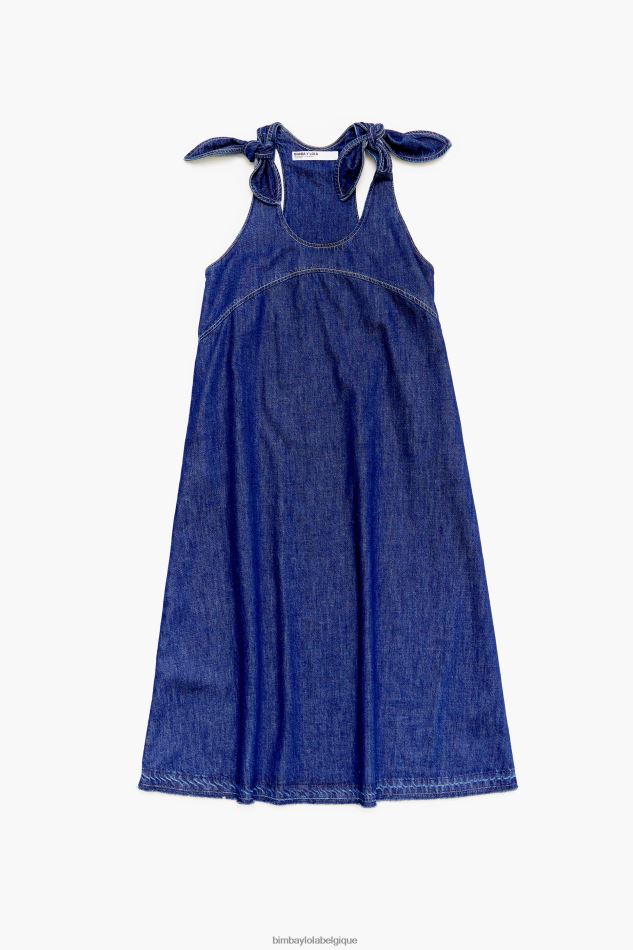vêtements Bimba Y Lola robe en jean foncé a-ligne bleu HV4486202