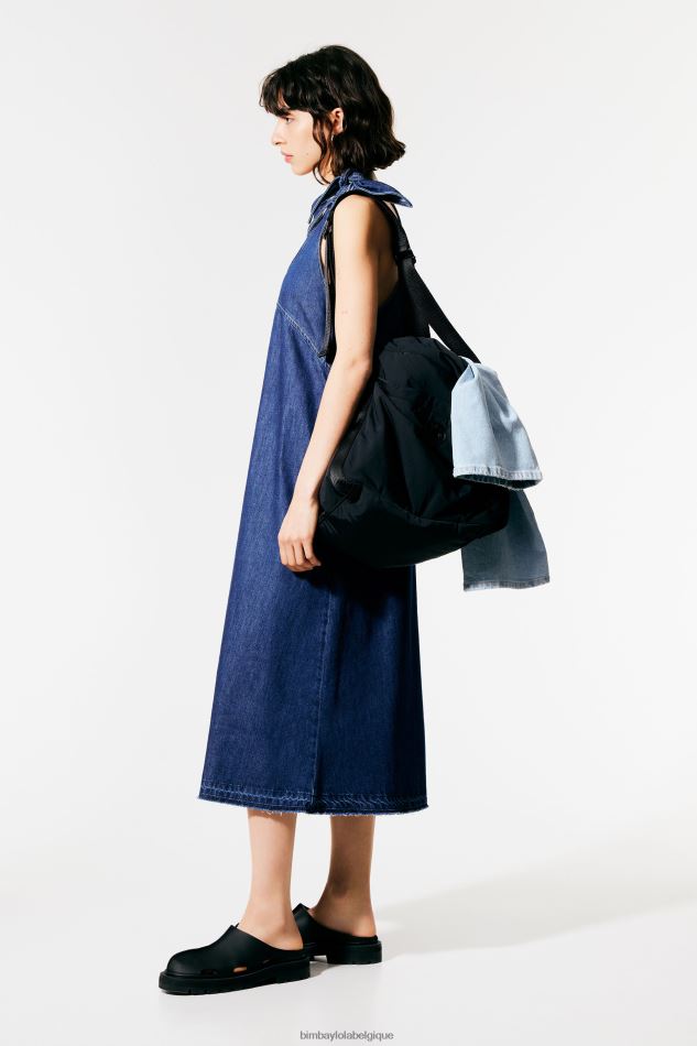 vêtements Bimba Y Lola robe en jean foncé a-ligne bleu HV4486511