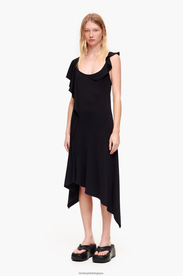 vêtements Bimba Y Lola robe fluide asymétrique noir HV4486190