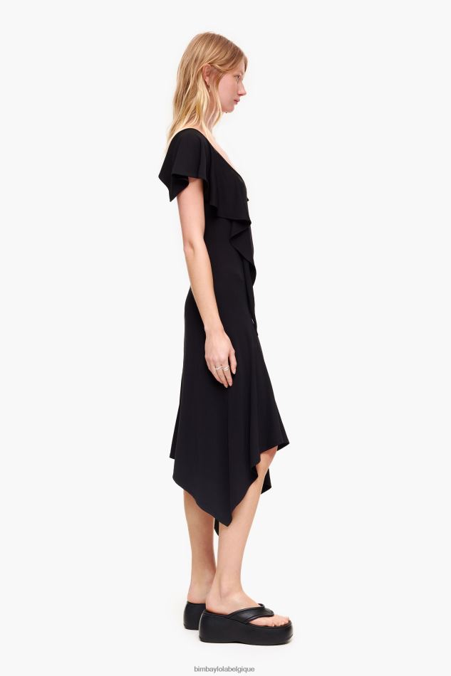 vêtements Bimba Y Lola robe fluide asymétrique noir HV4486190