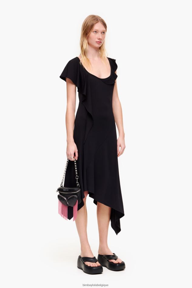 vêtements Bimba Y Lola robe fluide asymétrique noir HV4486190