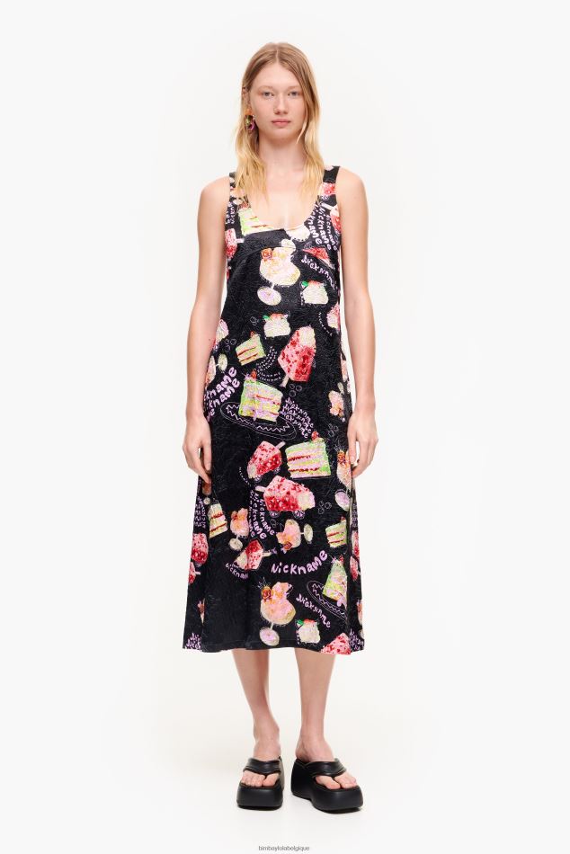 vêtements Bimba Y Lola robe à imprimé texturé photo de surnom HV4486200