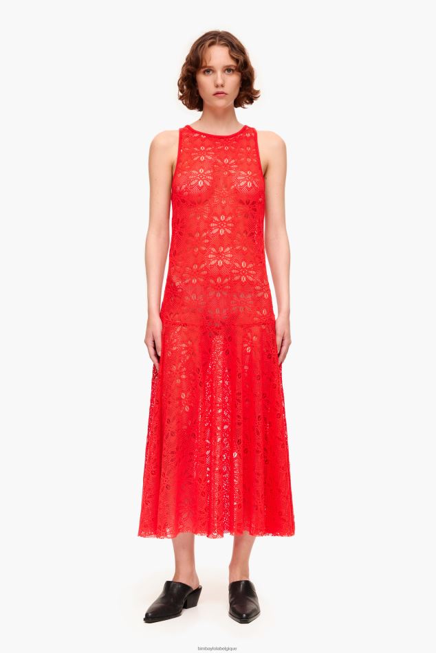 vêtements Bimba Y Lola robe longue ajourée corail HV4486207