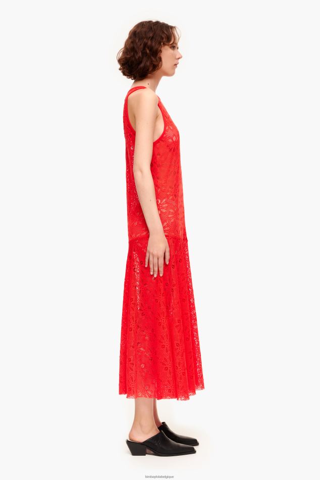 vêtements Bimba Y Lola robe longue ajourée corail HV4486207