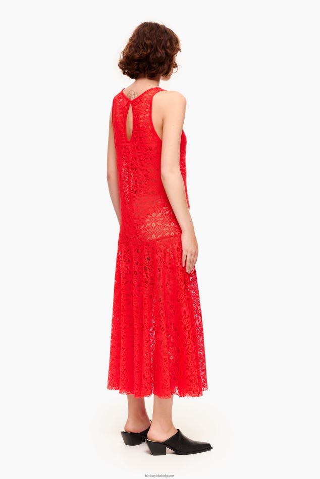 vêtements Bimba Y Lola robe longue ajourée corail HV4486207