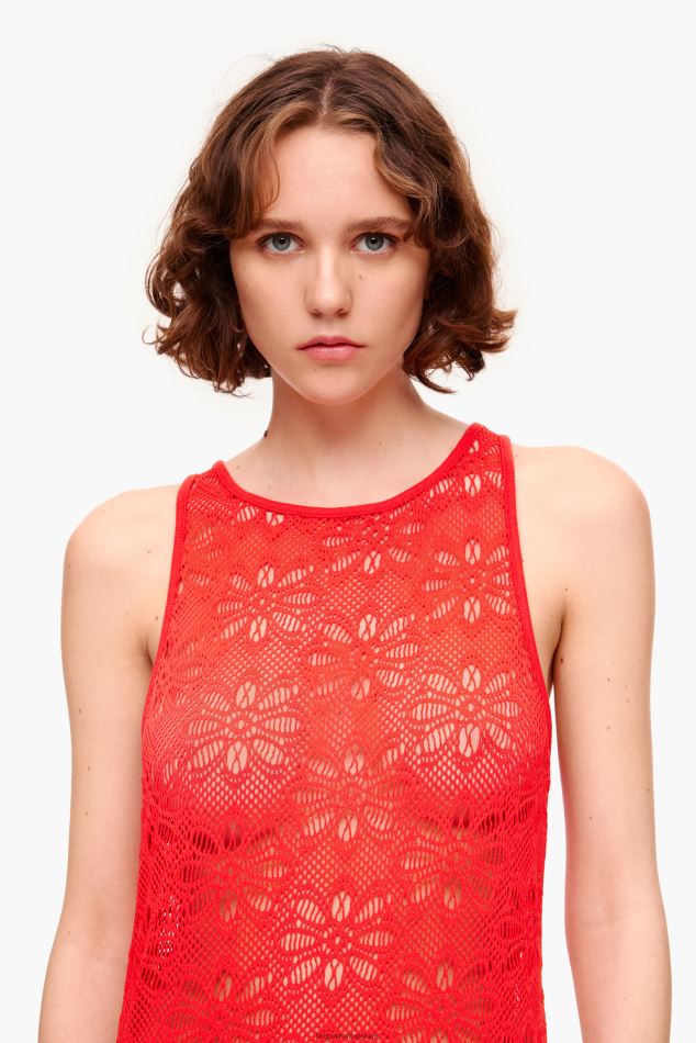 vêtements Bimba Y Lola robe longue ajourée corail HV4486207