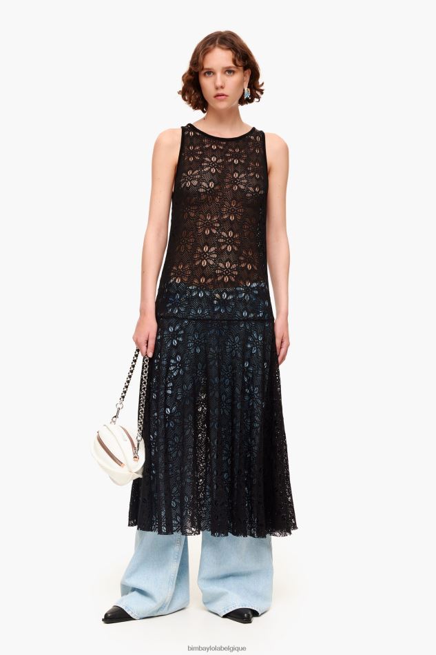 vêtements Bimba Y Lola robe longue ajourée noir HV4486208