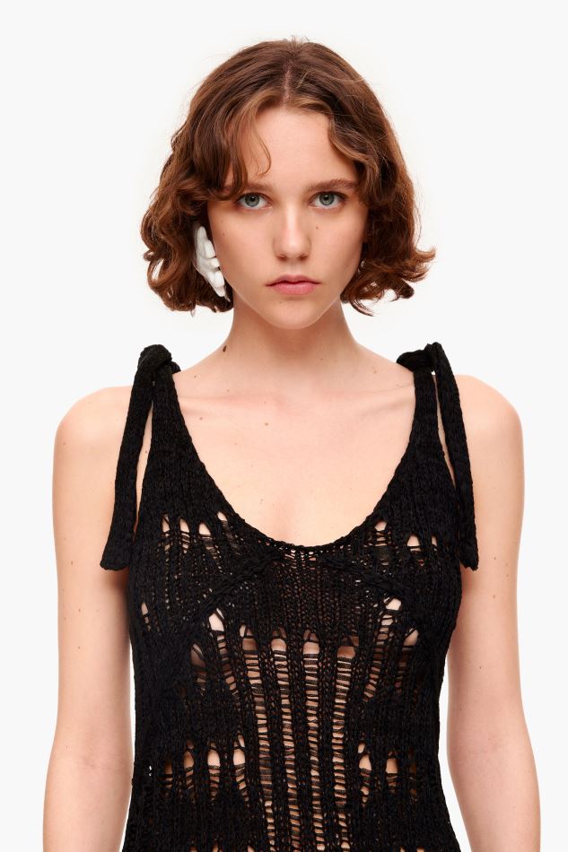 vêtements Bimba Y Lola robe longue au crochet noir HV4486175