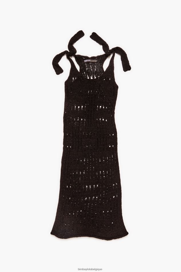 vêtements Bimba Y Lola robe longue au crochet noir HV4486175