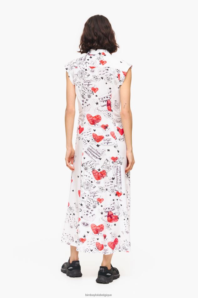 vêtements Bimba Y Lola robe longue à imprimé cœur surnom HV4486226