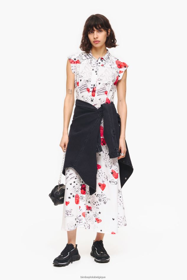 vêtements Bimba Y Lola robe longue à imprimé cœur surnom HV4486226