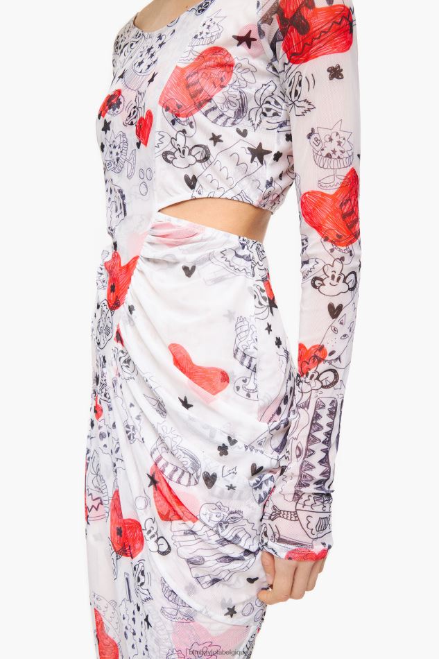 vêtements Bimba Y Lola robe mi-longue ajustée à imprimé cœur surnom HV4486224